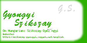 gyongyi szikszay business card